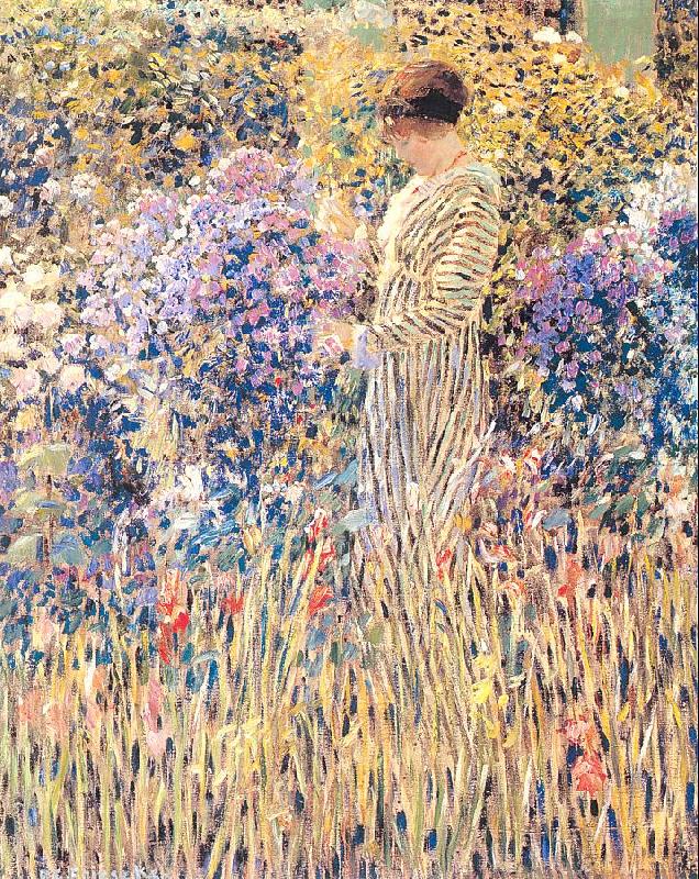 Frieseke, Frederick Carl Lady in a Garden France oil painting art